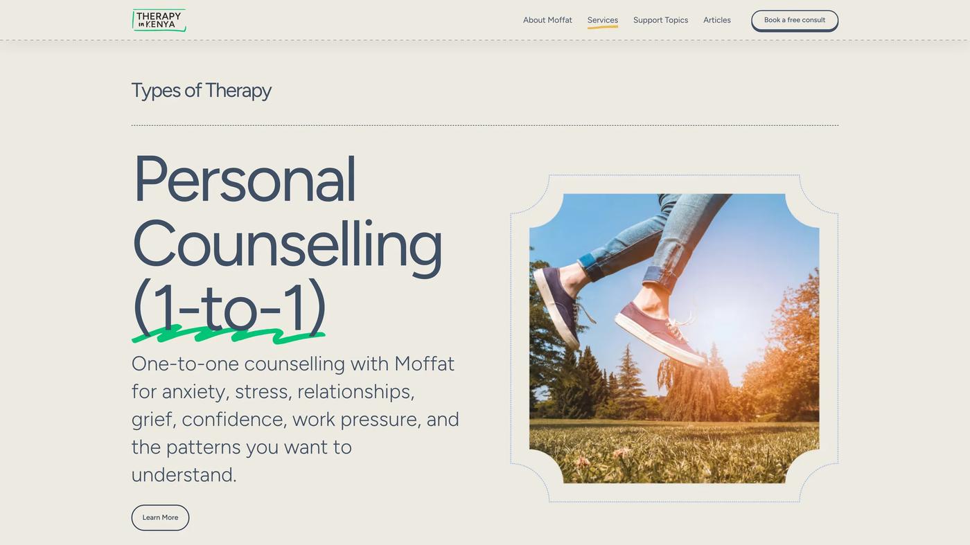 Counselling services page