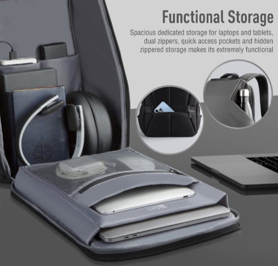 Promate 15.6" Urban Styled EcoPakt™ Travel Backpack alternate view