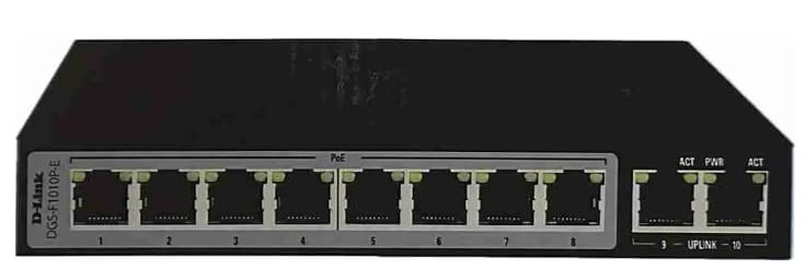 D-Link DGS-F1010P-E/E – 10-Port Long Range Unmanaged PoE+ Surveillance Switch