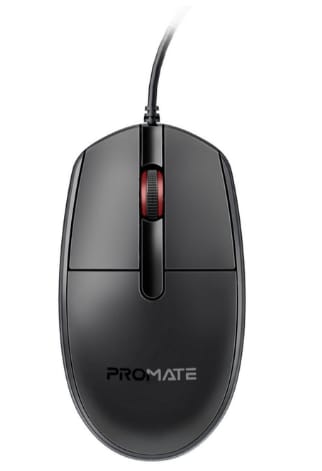 Promate 3 Button Wired Optical Mouse with 1200dpi, 1.5M Cable