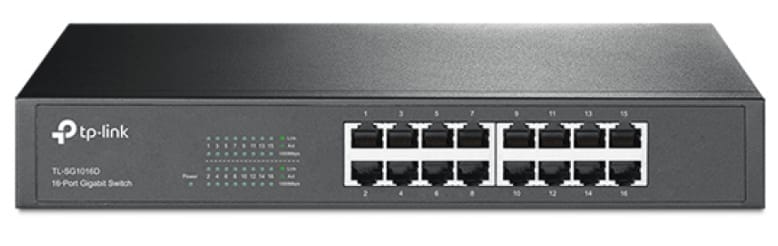 TP-Link 16-Port 10/100 Mbps + 2-Port Gigabit Rackmount Switch with 16-Port PoE+