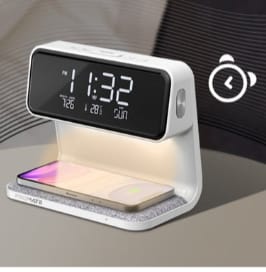 Promate 3-in-1 Multi-Function LED Alarm Clock with 15W Wireless Charger alternate view