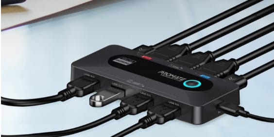 Promate 4K@60Hz KVM Switch with USB 3.0 Expansion alternate view