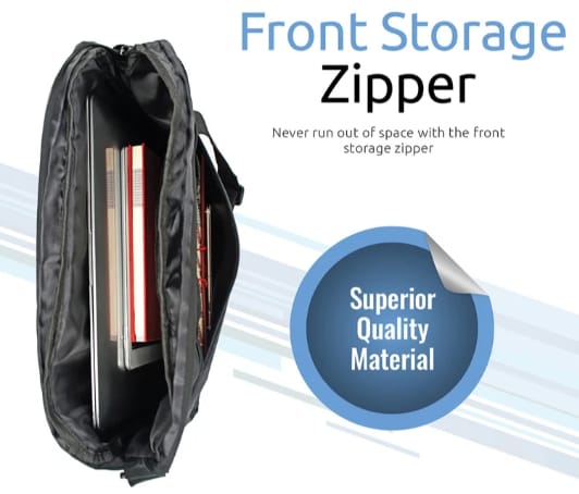 Promate Premium Lightweight Messenger Bag for Laptops up to 15.6” with Front Storage Zipper alternate view