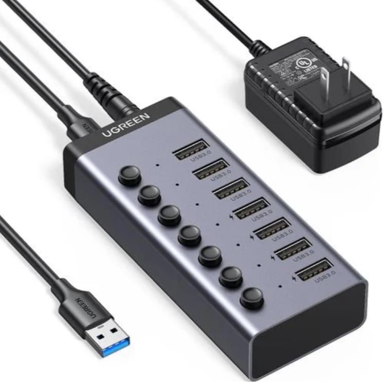 UGREEN USB-C to 7-Port USB-A 3.0 Hub DC 12V EU - CM481
