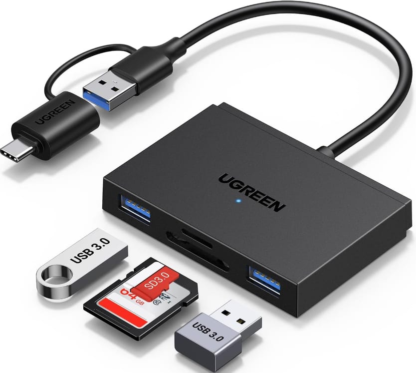 UGREEN 4-in-1 Card Reader with USB-C & USB-A 2-in-1 Interface — CM812