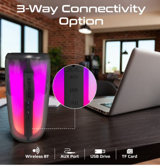 Promate LumiSound™ True Wireless Bluetooth v5.3 HD Speaker alternate view
