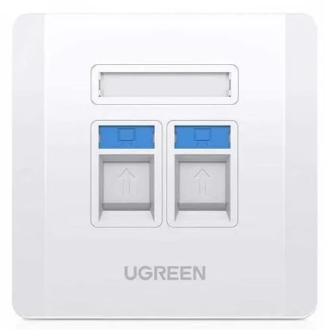 UGREEN Wall Plate White — Single-Port (NW144/80180) & Dual-Port (NW144/80182)