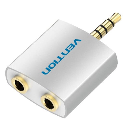 Vention 4 Pole 3.5mm Male to 2*3.5MM Female Converter