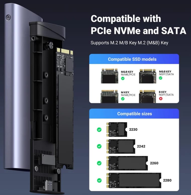 UGREEN M.2 NVMe SSD Enclosure - CM578 alternate view