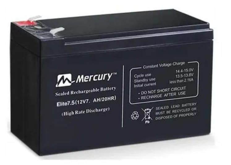 MERCURY ELITE 7.5 SEALED LEADED UPS BATTERY 7.5AH/12V ( 2.3 KG )