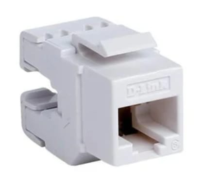 D-Link Cat6 UTP 180〫Punch Down Keystone Jack - White Colour