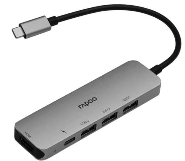Rapoo Type-C 5-in-1 Hub with 4K HDMI, 3 USB 3.0 Ports, Type-C Charging alternate view