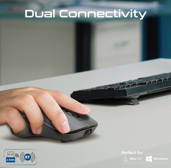 Promate Dual Mode Rechargeable Wireless Mouse with BT & RF Connectivity alternate view